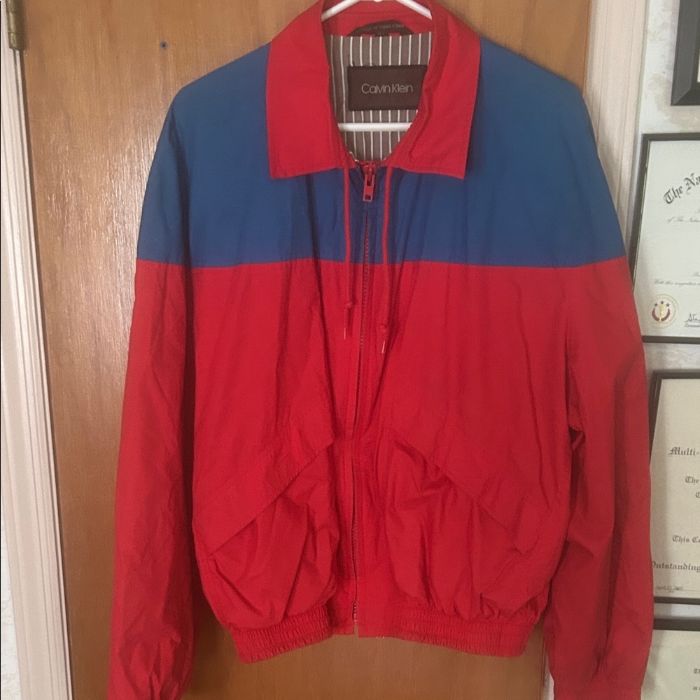 Calvin Klein Men's Red and Blue Windbreaker
